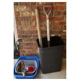 Gardening Tools, Shovel, Trash Can