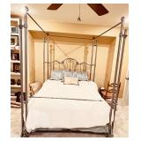 Four-poster Metal Canopy Bed Queen Size