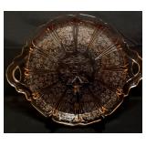 VTG Jeannette Cherry Blossom Depression Glass Tray
