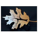 VTG Hand-carved Wooden Oak Leaf Art Piece