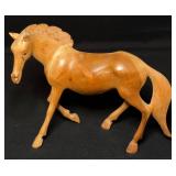VTG Hand-Carved Suar Wood Statue Walking Horse