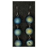 SS Titanium-Coated Druzy Agate Beaded Earrings