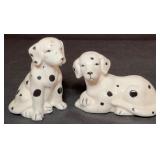 VTG Ceramic Dalmatian Puppies Salt/Pepper Shakers