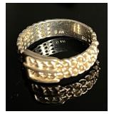 Sterling Silver NV Brand Braided Belt Buckle Ring