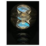 SS Marquise-cut Moonstone Gemstones Ring