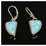 Sterling Silver Larimar Dangle Earrings