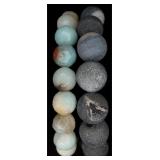 2 Natural Stone Stretch Bracelets