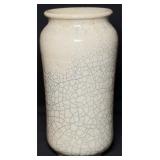 VTG White Crackle Glaze Vase 'Spiderweb Pattern'