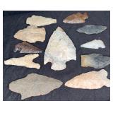 11 Various Size Missouri Arrowheads