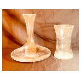 Clear Glass Decanter & Vase