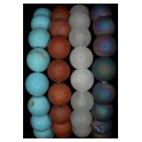 4 Natural Stone Stretch Bracelets