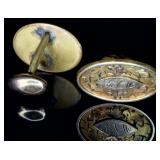 Gold Tone Non-Magnetic Cuff Links Engraved