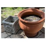 Concrete Square Sunflower Planter/Terracotta Pot