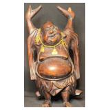VTG Rosewood Carving of a Laughing Buddha