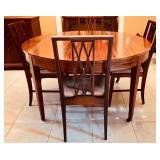 Vintage Round Dining Table with Matching 4 Chairs