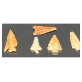 5 Various MO Bird Points & Small Arrowheads