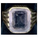 10K Gold Ring w/ Clear Stone