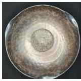 Vintage 1958 Hammered Sterling Silver Dish