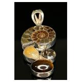 Sterling Silver Ammonite Fossil Pendant