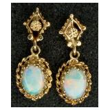 14K Gold Opal Earrings