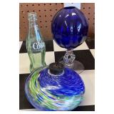 Coke Bottle, Blue Vase, Multi Colored Bird Feeder