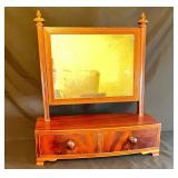 Antique Mahogany Inlay Chest-top Shaving Mirror