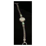 Sterling Silver Turquoise & Moonstone Bracelet