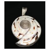 Sterling Silver Shiva Eye Shell Pendant
