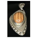 Sterling Silver Banded Agate Pendant