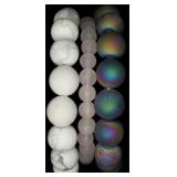 3 Natural Stone Stretch Bracelets