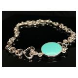 Sterling Silver Turquoise Cabochon Necklace
