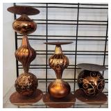 Lot of 3 Graduated Holiday Candle Holders