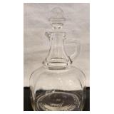 Vintage Glass Cruet and Glass Stopper - 6.5" Tall