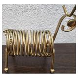 Cute Mid Century Brass Coil Critter Letter Holder