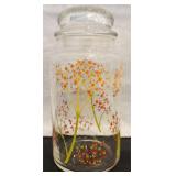Vintage 1970s Anchor Hocking Floral Canister
