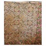 Classic Home Reversible Tan Floral Quilt 92 x 100