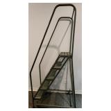 Industrial 50" Metal Rolling Stairs w/ Safety Rail