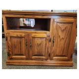 Nice Oak Media Storage Cabinet w/ Hidden Casters