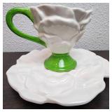 Vintage 3-D Telaflora Flower Cup & Saucer