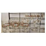 Vintage Lot of 8 Libbey Holly Berry Glasses