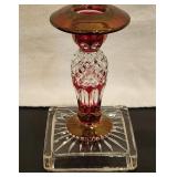 Vintage Waterford Westmoreland Ruby Candlestick