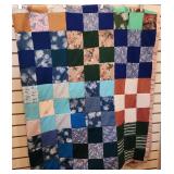 Vintage Hand Sewn Patchwork Quilt 84" x 72"