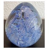 Vintage Murano Latticino Lattice Glass Egg