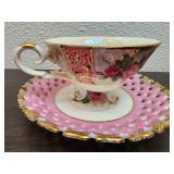 Vintage Royal Halsey Footed Tea Cup & Saucer