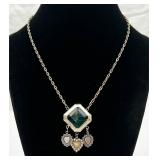 ANTQ Large Aqua Stone Necklace