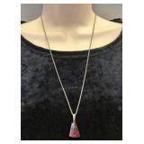 Amber Piece w/ a Sterling Bale Pendant on Chain