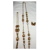 VTG-style Gold-tone Necklace & Earrings & Choker