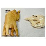 2 VTG Pendants Handcarved