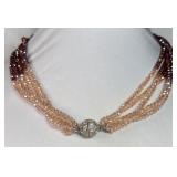 Multi-strand Gradient Magnetic Clasp Necklace