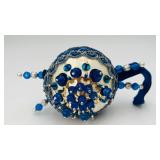 Vintage Handmade Christmas Blue/White Ornament